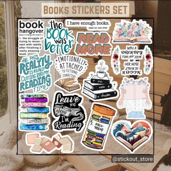 Books Stickers Set